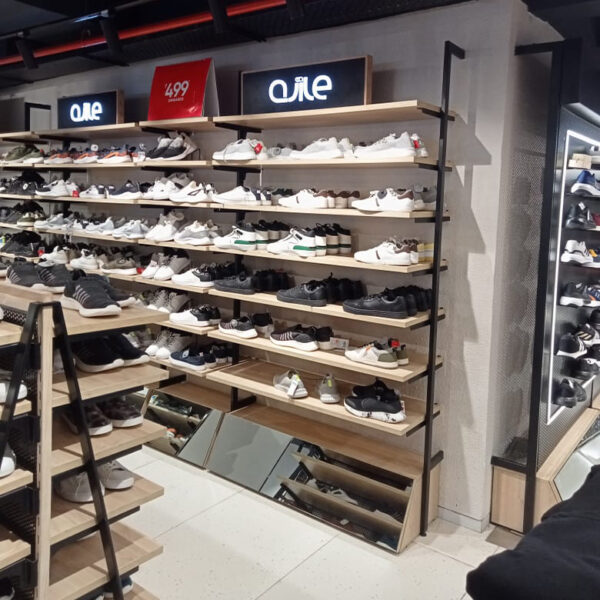 retail shoe wall display